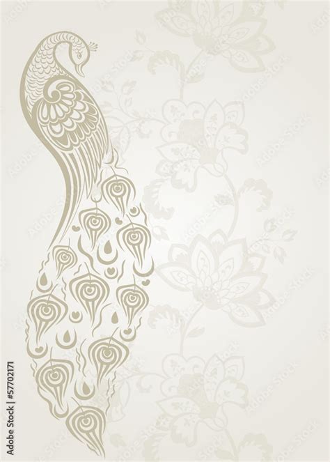 peacock, wedding card design, royal India Stock Vector | Adobe Stock