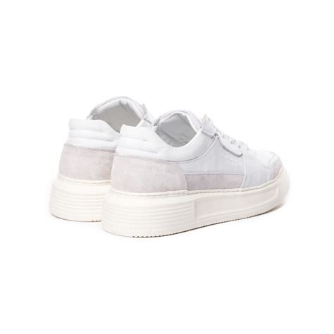 White Leather Chunky Sneaker With Suede Detail | Martin Valen