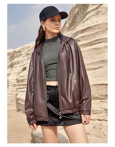 Luxury Fashion Maillard 2024 Autumn Custom Outdoor Casual Leather Coat