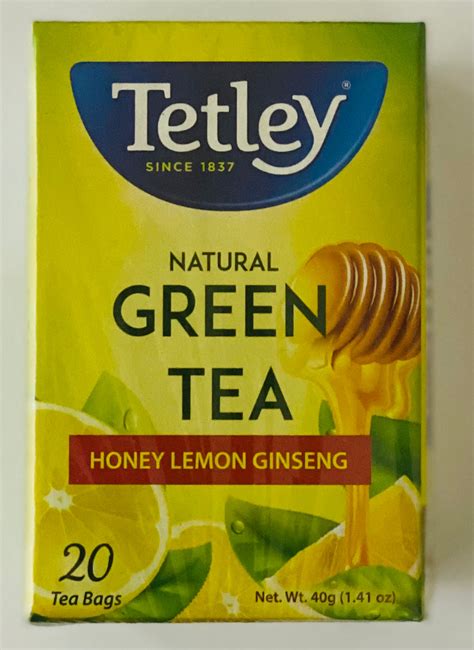 Tetley Natural Green Tea Honeylemonginseng 20 Units 40 G Fedlin