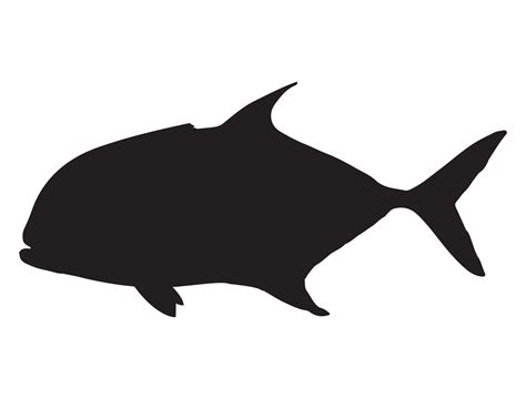 Giant Trevally Fish Silhouette Vector Art At Vecteezy