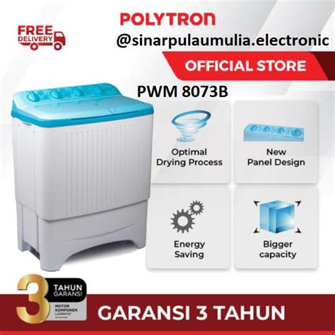 Jual Polytron Mesin Cuci Tabung Manual Kg Hijab Pwm Pwm