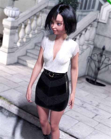 Dforce Leather Skirt Outfit For Genesis Daz D And Poses Stuffs