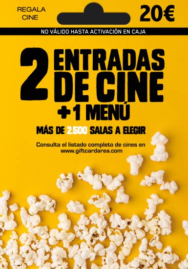 Pin 2 Entradas De Cine 1 Menú T Card Area El Regalo Inteligente