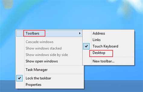 Taskbar Windows 8