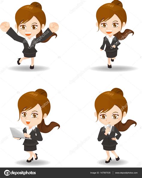 Cute Cartoon Businesswoman — Stock Vector © Etoileark 147567535