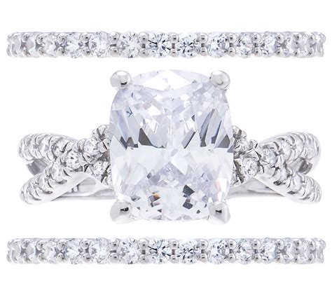 Diamonique Cttw Bridal Ring Set Sterlingsilver Qvc