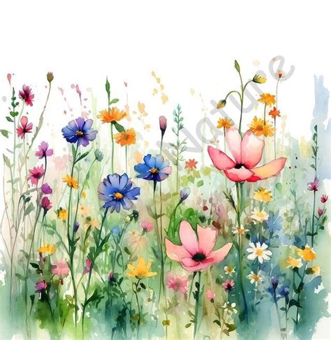 Pin By Lotus On Roses Watercolor Flowers Tutorial Wildflower Drawing