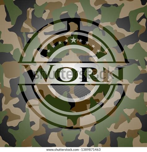 Worn Camo Emblem Vector Illustration Detailed Stock Vector (Royalty ...