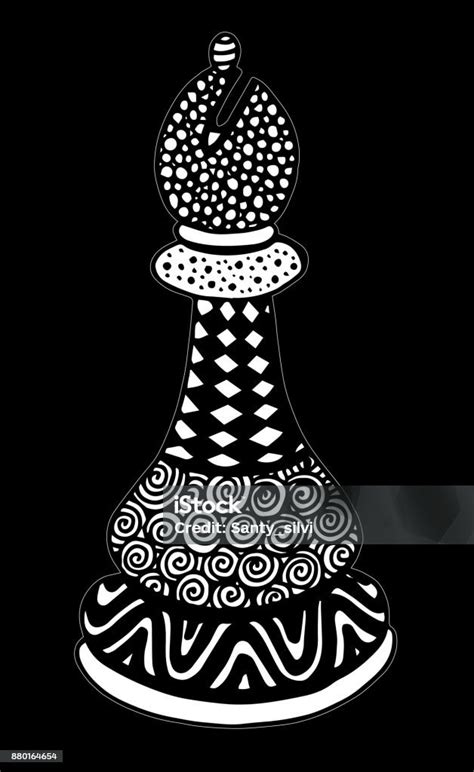 Hand Drawing Doodle Sketch Chess Bishop Vector Illustration Art Stock