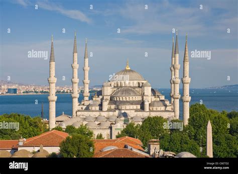 The Blue Mosque Sultan Ahmet Camii With Domes And Six Minarets