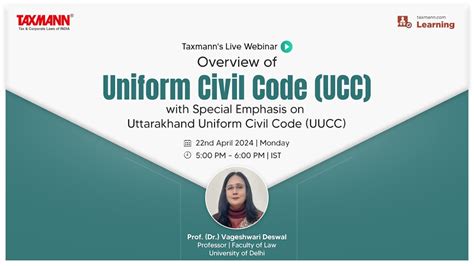 Uniform Civil Code Ucc Clarifications Implications Taxmann Webinar