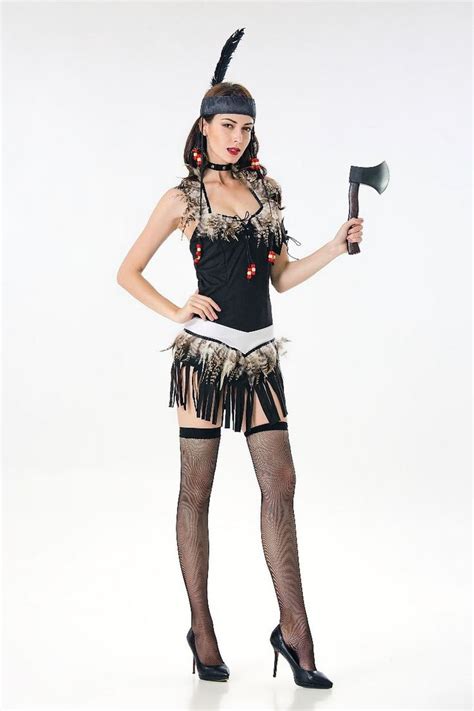 Sinomdy Indian Clothes Halloween Costume Savage Clothes Female