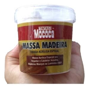 Massa para Madeira Base Acrílica Branco 350g Mococa