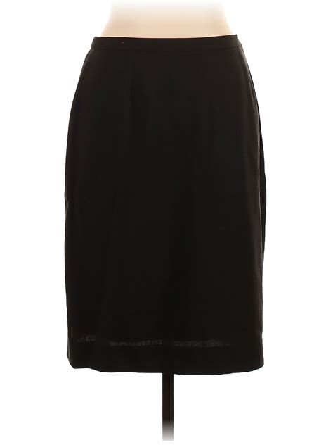 Giorgio Armani 100 Laine Wool Solid Black Wool Skirt Size 48 It