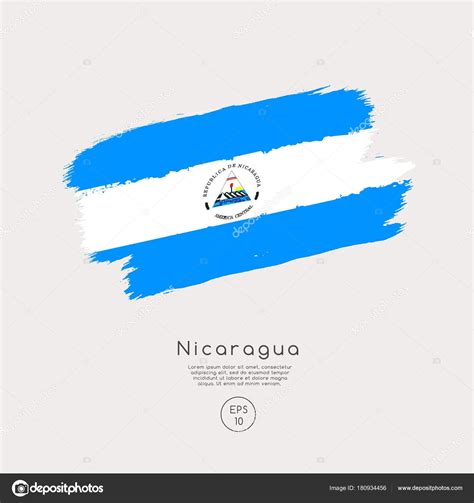 Descargar Bandera Nicaragua Vector Ilustración — Ilustración De Stock Bandera De Nicaragua