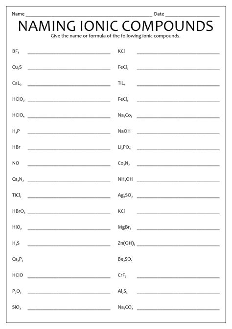 Naming Molecular Compounds Worksheet Answers Compoundworksheets