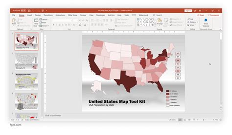 US Map for PowerPoint Presentations with States Highlighted