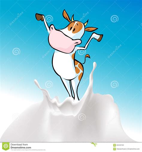 Funny Cow and Milk Splash - Vector Stock Vector - Illustration of ...