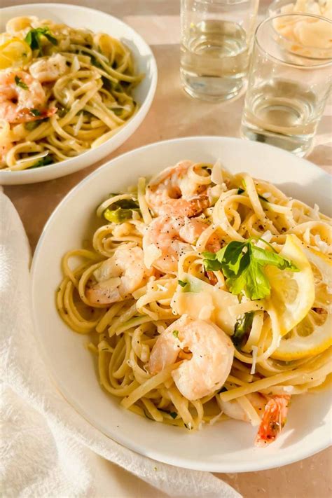 One Pot Lemon Garlic Shrimp Pasta Recipe A Paige Of Positivity