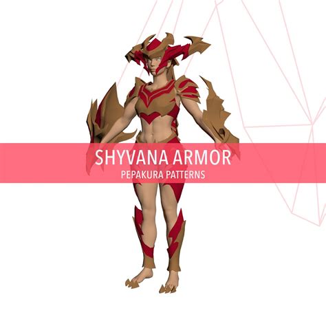 Shyvana Armor Cosplay Pepakura Foam Template Etsy Pepakura Designer