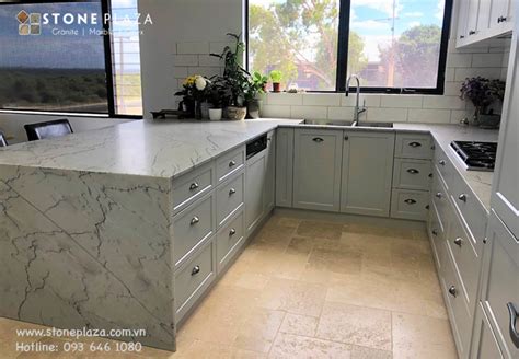 ĐÁ Quartzite ThẠch Anh TỰ NhiÊn TrẮng Kem VÂn SÓng Xanh Atlantis