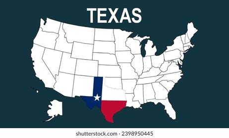 United States Map Texas Highlighted Stock Illustration