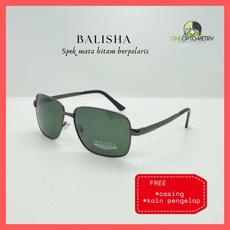 Balisha Cermin Mata Hitam Berpolarized Sunglasses For Men Women