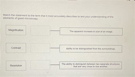 Solved Match The Statement To The Term That It Most Chegg