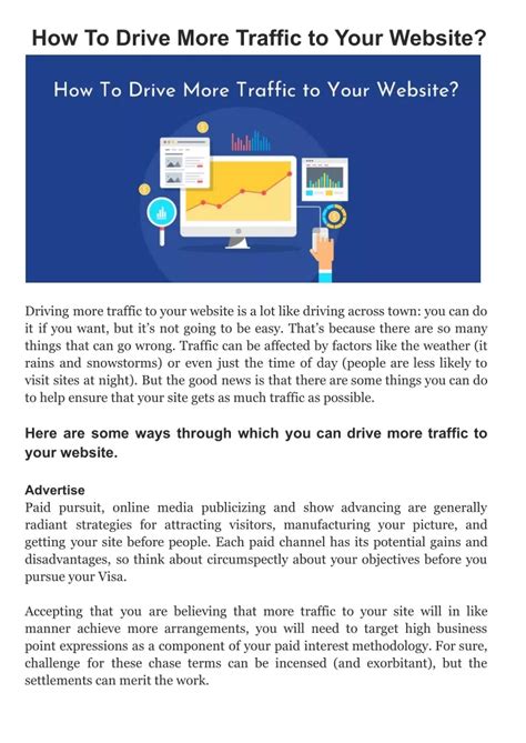 PPT How To Drive More Traffic To Your Website PowerPoint