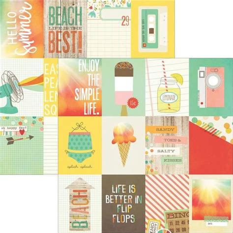 Simple Stories Summer Vibes 3 X 4 Journaling Card Elements Paper