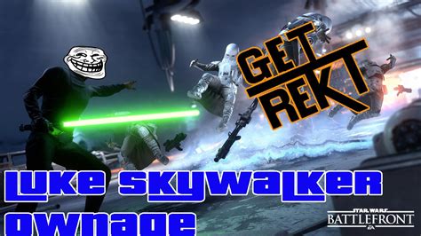 Star Wars Battlefront Luke Skywalker Ownage EPIC KILLSTREAK YouTube