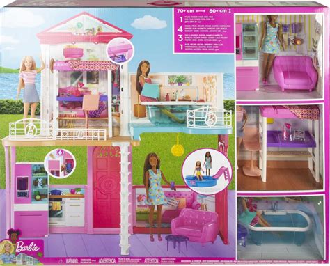 Barbie Dollhouse Set With Dolls And Furniture Pool And Accessories