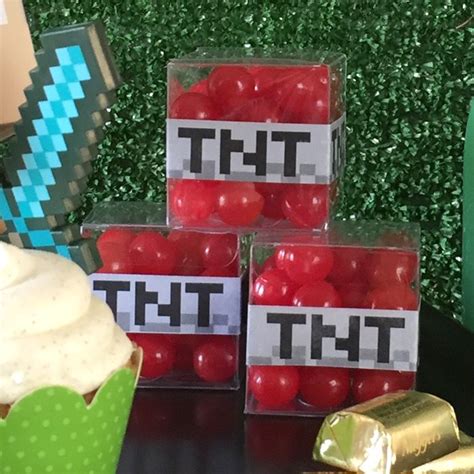 Minecraft Diy Clear Favor Box Minecraft Birthday Supplies Clear Favor Boxes Minecraft Birthday