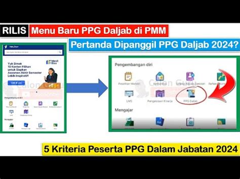 RILIS Menu Baru Di PMM Untuk Peserta PPG Daljab 2024 5 Kriteria