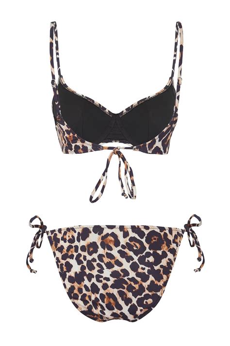 Trendyolmilla Leopar Desenli Balkonet Bağlamalı Regular Bikini Takımı TBESS BT Fiyatı