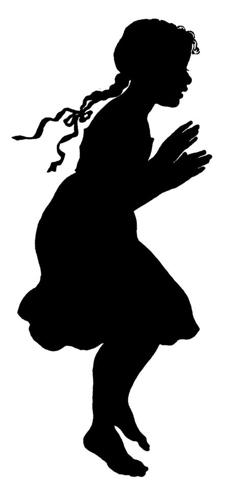 Little Girl Silhouette Vector at Vectorified.com | Collection of Little ...