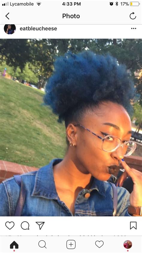 Pin By Treesta J On Hair Inspo Hair Puff Natural Hair Puff Blue