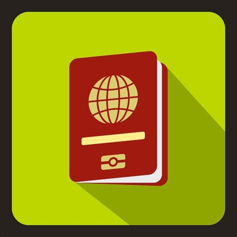 Premium Vector Passport Icon In Flat Style With Long Shadow Document Symbol Vector Illustration