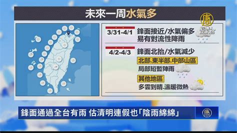 鋒面通過全台有雨 估清明連假也「陰雨綿綿」 新唐人亞太電視台