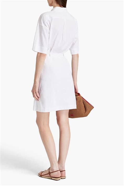 Theory Belted Linen Blend Mini Dress The Outnet