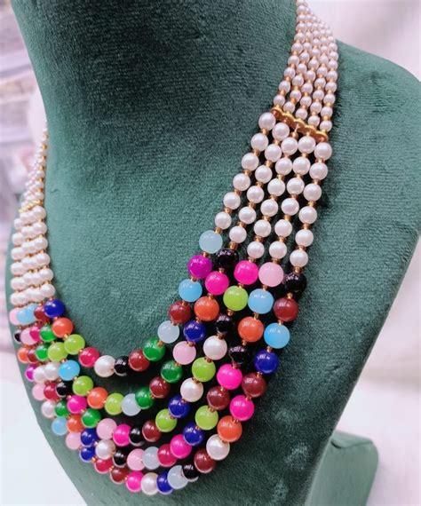 Beads Multi Color Beaded Necklace At 80 In Jaipur ID 26860675673