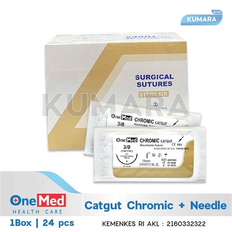 Jual Onemed Catgut Chromic Needle Benang Jahit Box Isi S