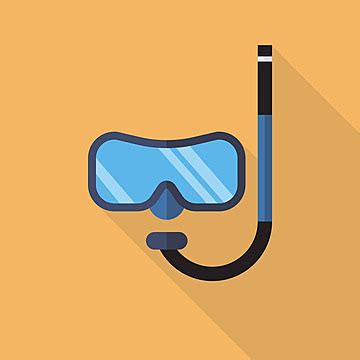 Realistic Vector Illustration Of A Snorkeling Mask With Scuba Tube