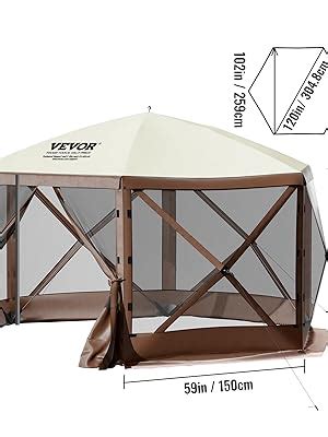 Amazon VEVOR 12x12ft Camping Gazebo Screen Tent 6 Sided Easy