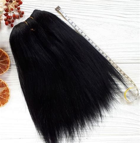 Mohair Weft Straight Black Hair Doll Hair Wefted Mohair Etsy