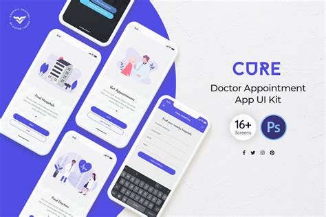 Cure Doctor Appointment Mobile App Ui Kit Behance