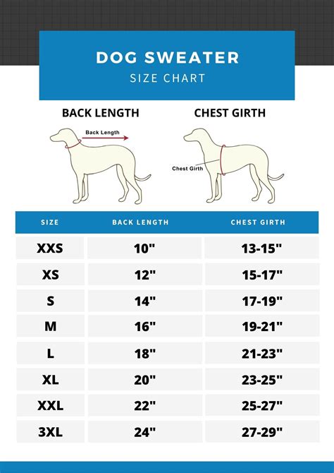 Dog Sweater Size Chart– Togpetwear