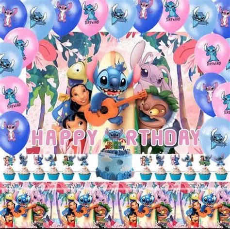 Kit Cumpleaños Globos Lilo Stitch Decoración Cuotas sin interés