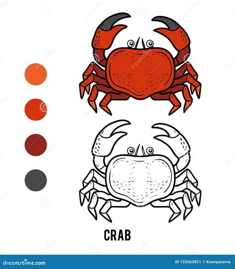 Coloring book, Crab stock vector. Illustration of colorful - 133563821